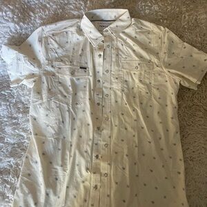 NWOT Poncho Cream Patterned Men's Casual Shirt